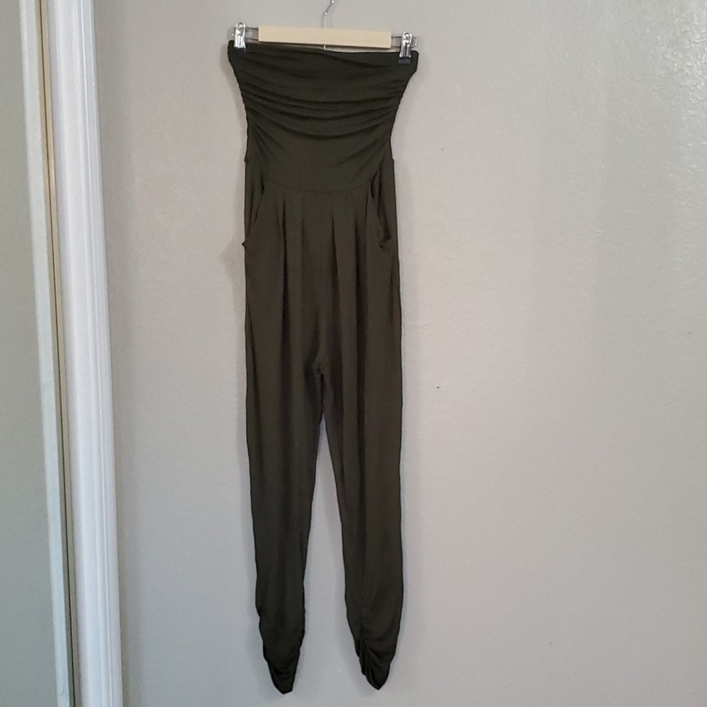 Heart & Hips strapless pants jumper forest Green S